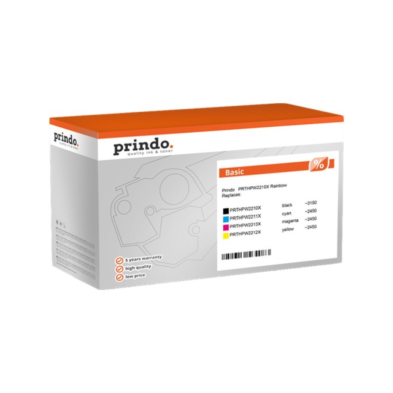 ORIGINAL Prindo Value Pack nero / ciano / magenta / giallo PRTHPW2210X Rainbow Basic 4 toner: 1x PRTHPW2210X 1x PRTHPW2211X 1x P